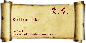 Koller Ida névjegykártya